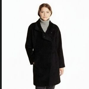 Trina Turk Madison Wedge Wool Alpaca Textured Black Classsic Old Money Coat 4